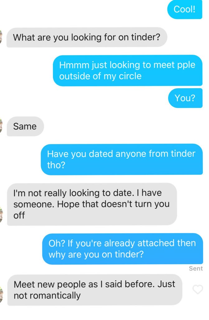 Tinder date told record boyfriend