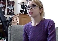 Hun reccomend nerdy teen glasses gets blasted