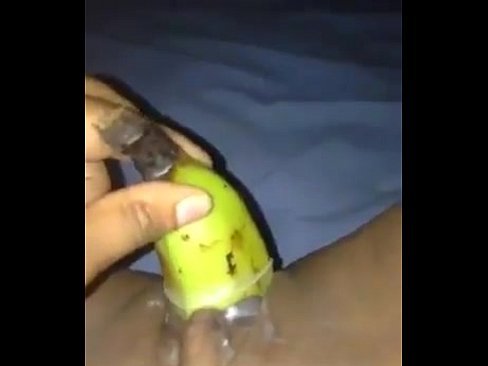 College girl masturbates with banana