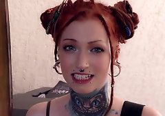 Tattooed pierced punk girl