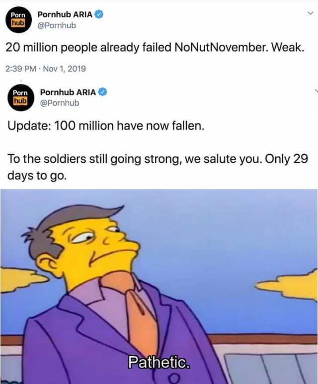 Commander reccomend you failed nut november now
