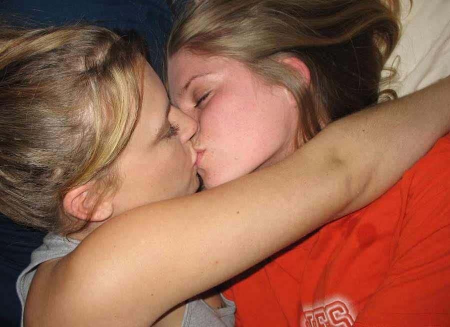 Drunk lesbian kissing