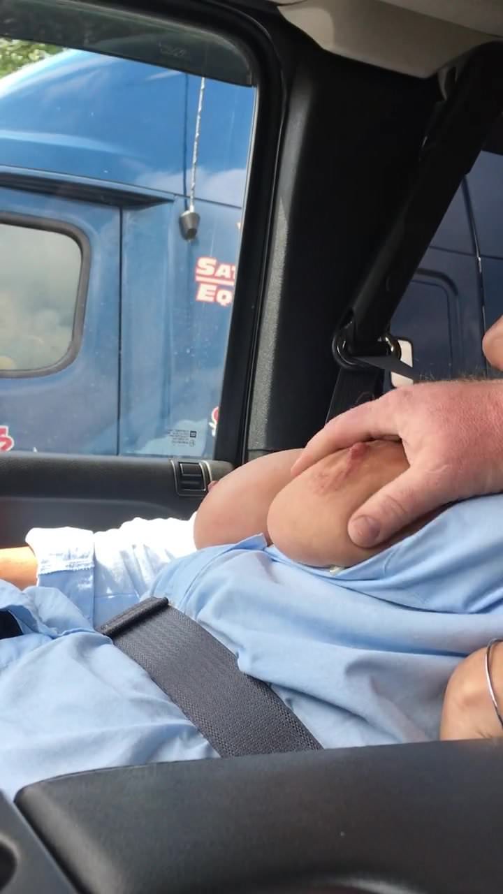 Amateur flashing truckers picture photo photo