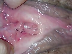Close up pussy squirt